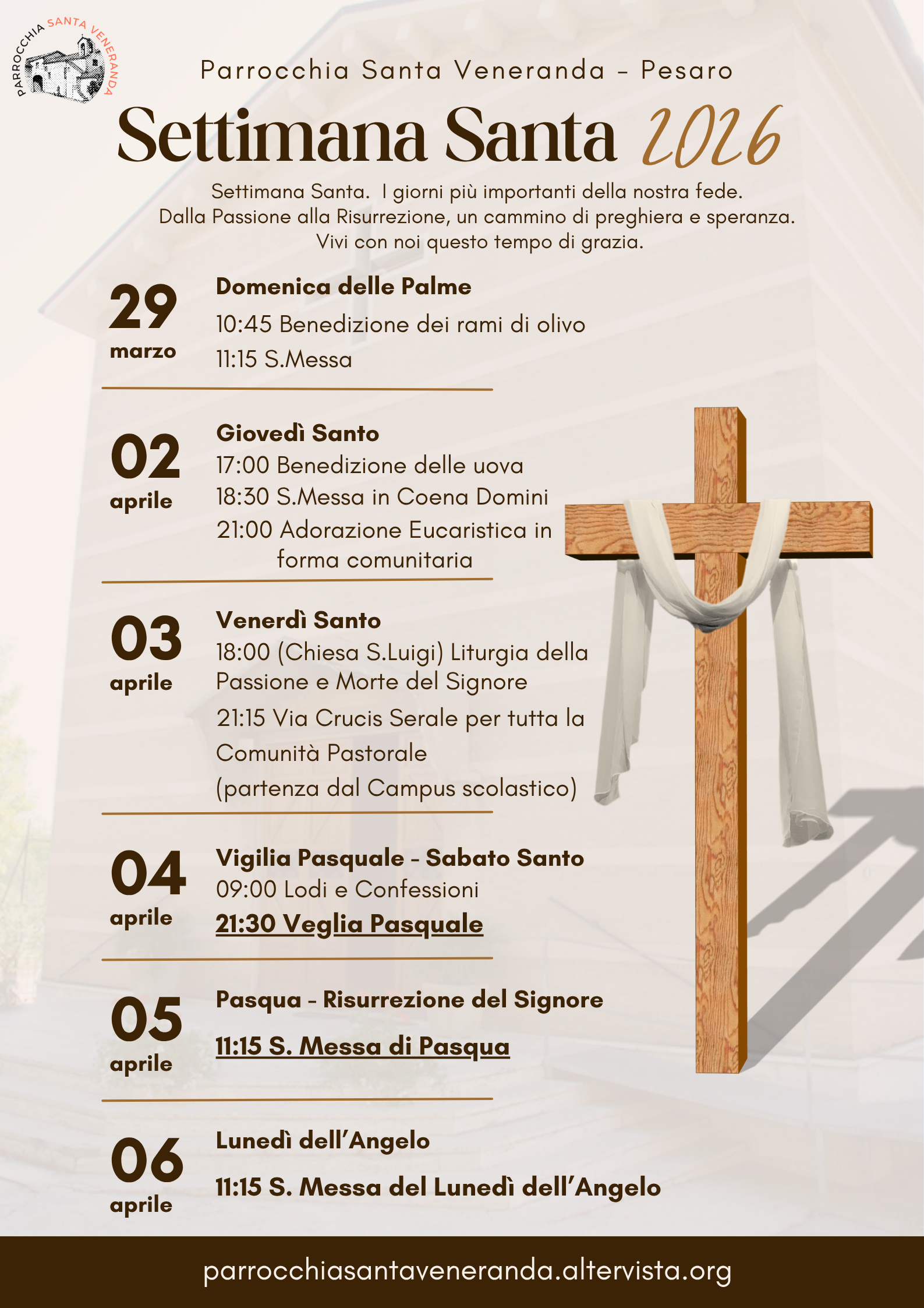 Settimana santa 2026 - Parrocchia Santa Veneranda